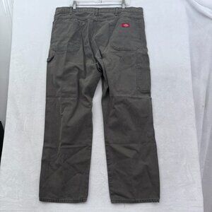 Dickies Pants Men 40x30 (38x29) Green MOS Canvas Carpenter Workwear Straight Leg